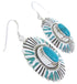Silver Jewelry Turquoise Southwest Hook Dangle Earrings MW68748